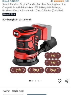 Iron Fist Cordless Sander — Red & Black